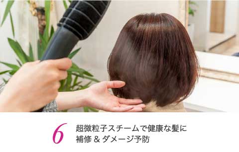 超微粒子スチームで健康な髪に補修＆ダメージ予防
